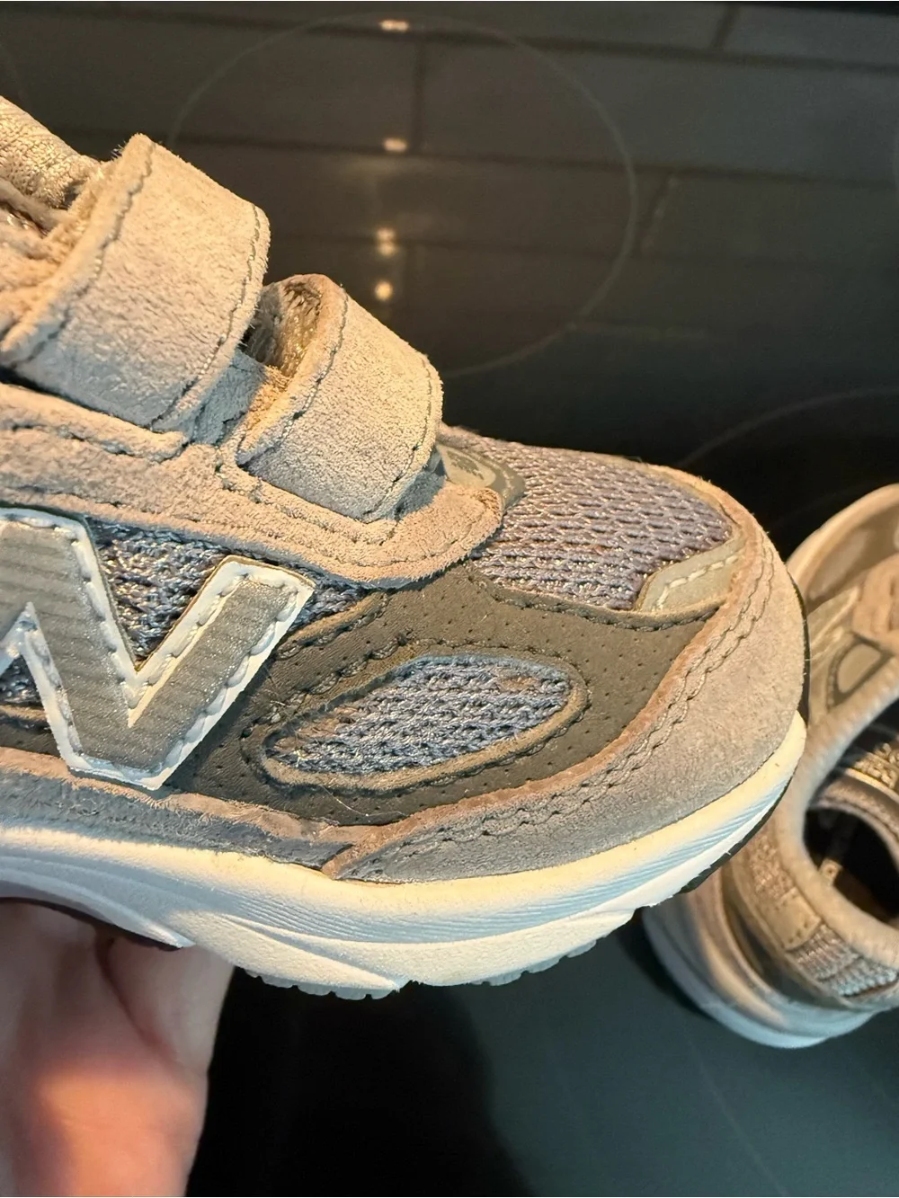 New Balance Kids Gray Velcro Athletic Sneakers